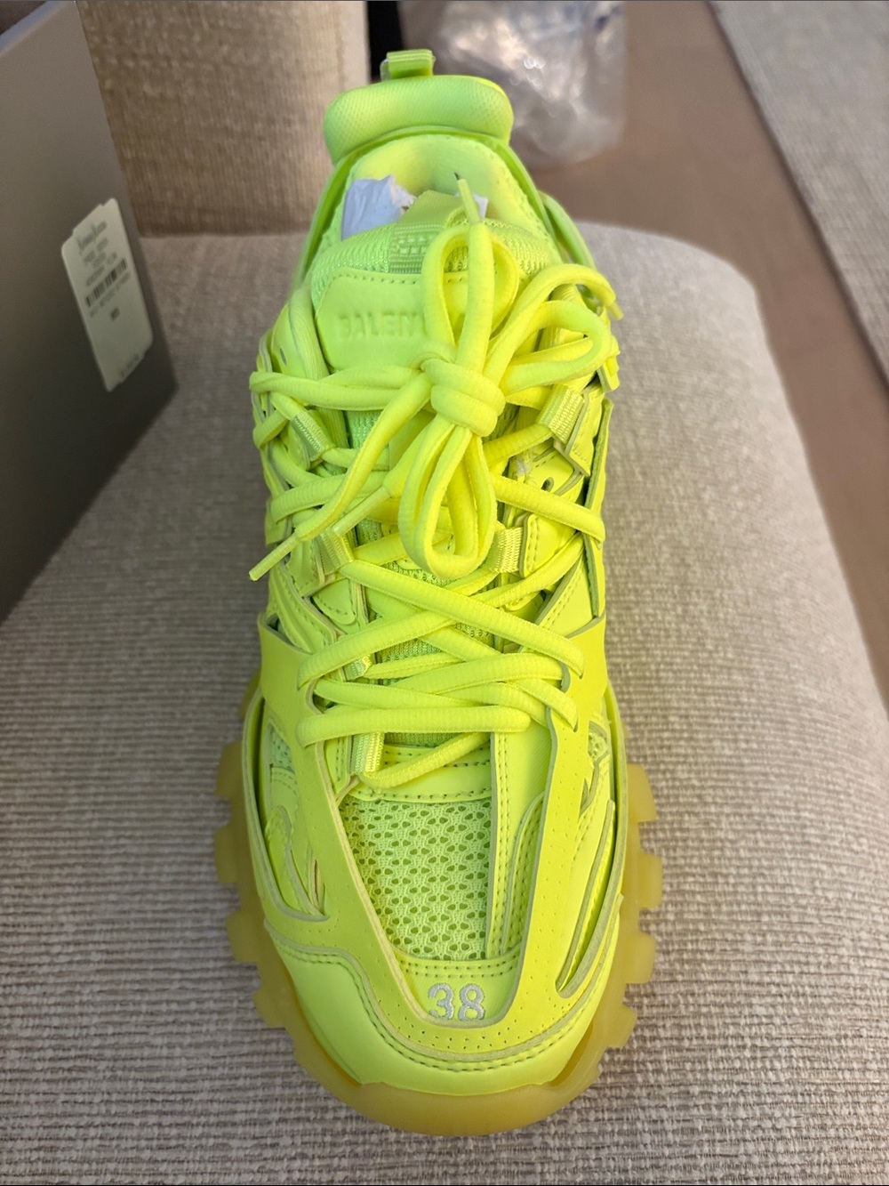 Balenciaga Neon Yellow Track Sneaker brand new never worn